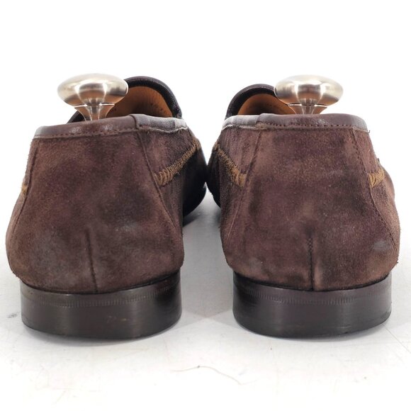 Vintage Mezlan Exotic Ostrich Suede Dress Shoes Mens 8.5M Tassel Slip-on Loafers - Picture 7 of 11